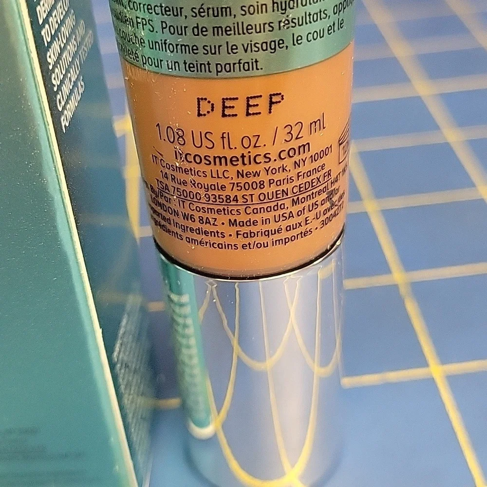 IT Cosmetics CC+ Oil-Free Matte 40SPF Cream - Deep 32ml New Tube In Box